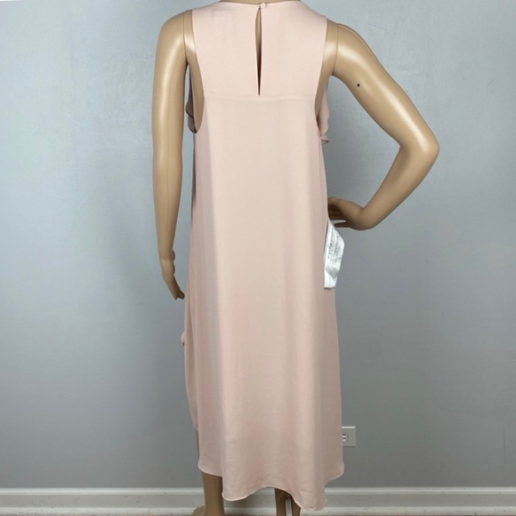 BCBGMAXAZRIA PINK ASYMMETRICAL RUFFLE MINI DRESS - Picture 8 of 11